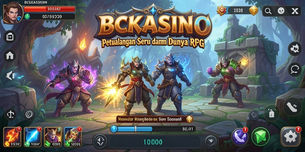 Tangkapan layar BCKASINO menampilkan aksi seru dalam pertempuran RPG.