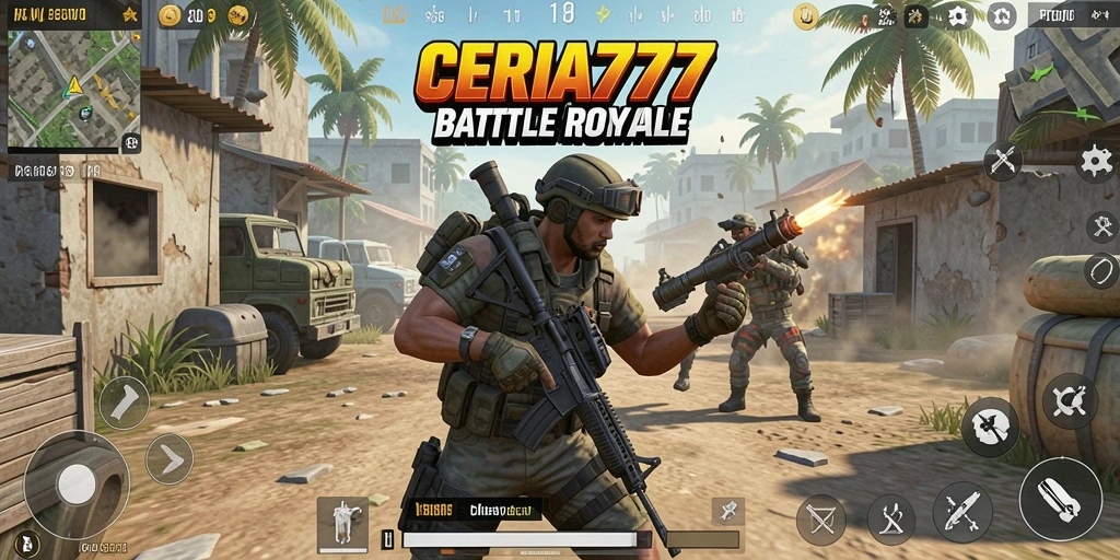 Gameplay CERIA777 yang seru dan menegangkan dalam pertempuran Battle Royale.