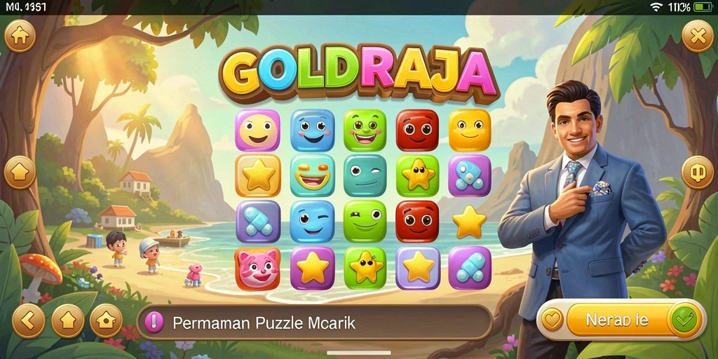 Gameplay GOLDRAJA dengan tantangan Puzzle yang seru dan mendebarkan.