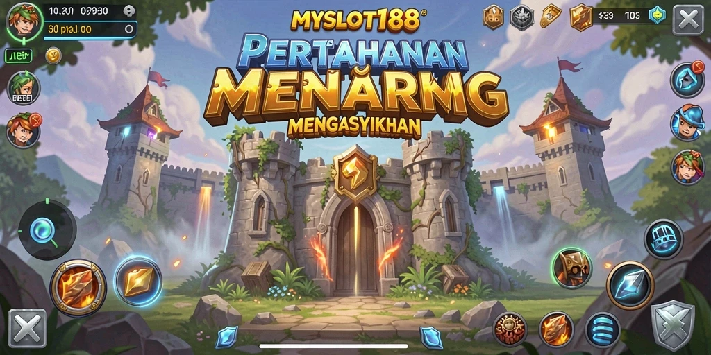 Menampilkan gameplay menara pertahanan yang menyenangkan di MYSLOT188.