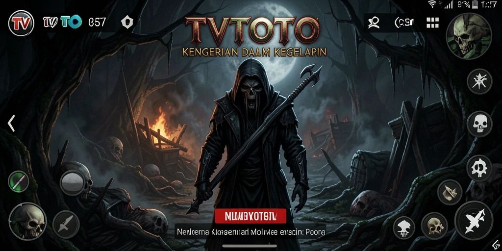 Screenshot menampilkan suasana mencekam dalam gameplay TVTOTO.