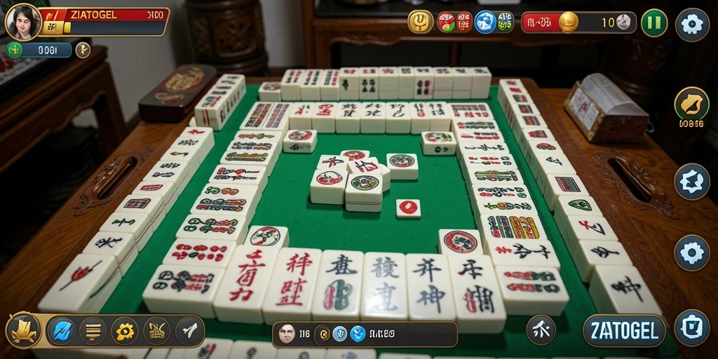 Tampilan permainan ZIATOGEL menampilkan berbagai level dan tantangan Mahjong.